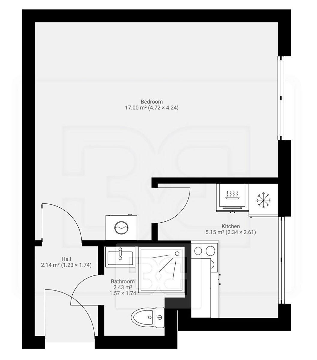 Pronájem bytu 1+1 27 m² – fotografie 3