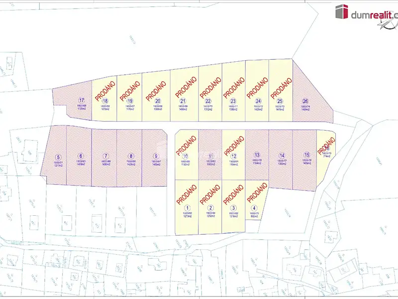 Prodej stavebního pozemku 1217 m², Tři Sekery – náhled fotky 2