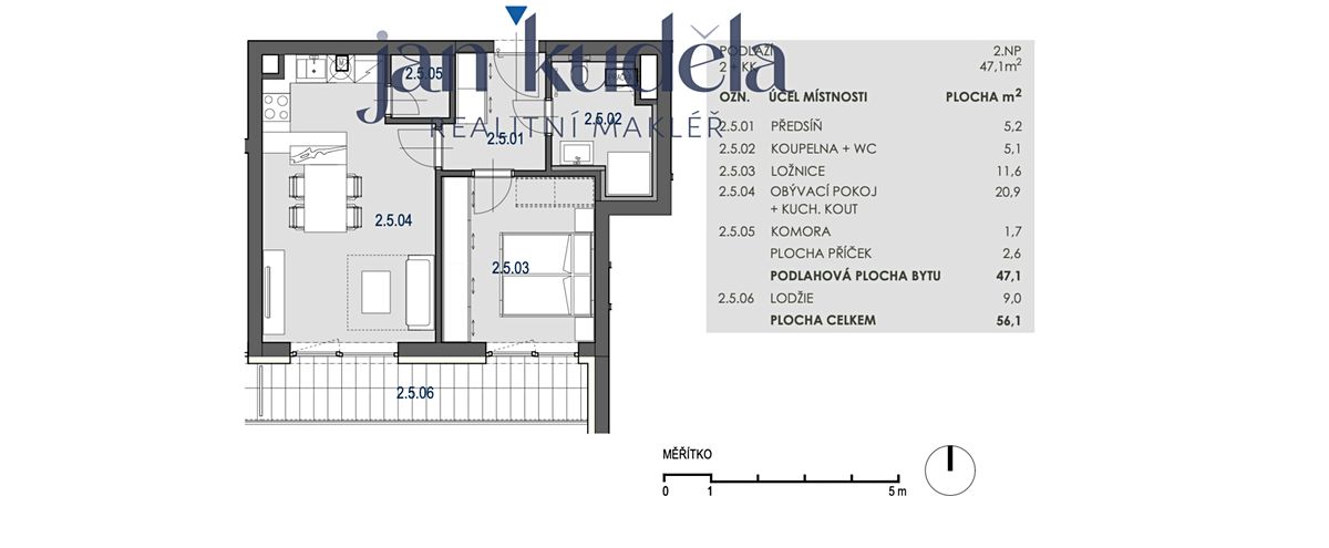 Pronájem bytu 2+kk 47 m² – fotografie 4