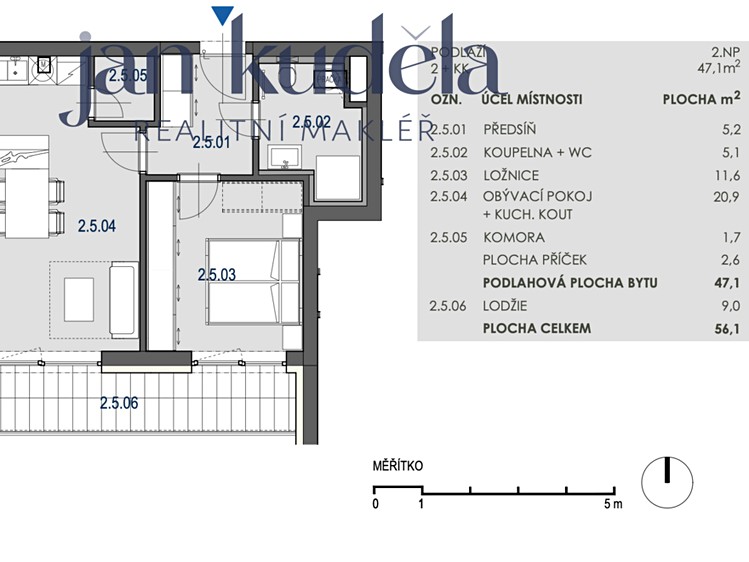 Квартира 2+kk в оренду, 47 м² (4 з 12)