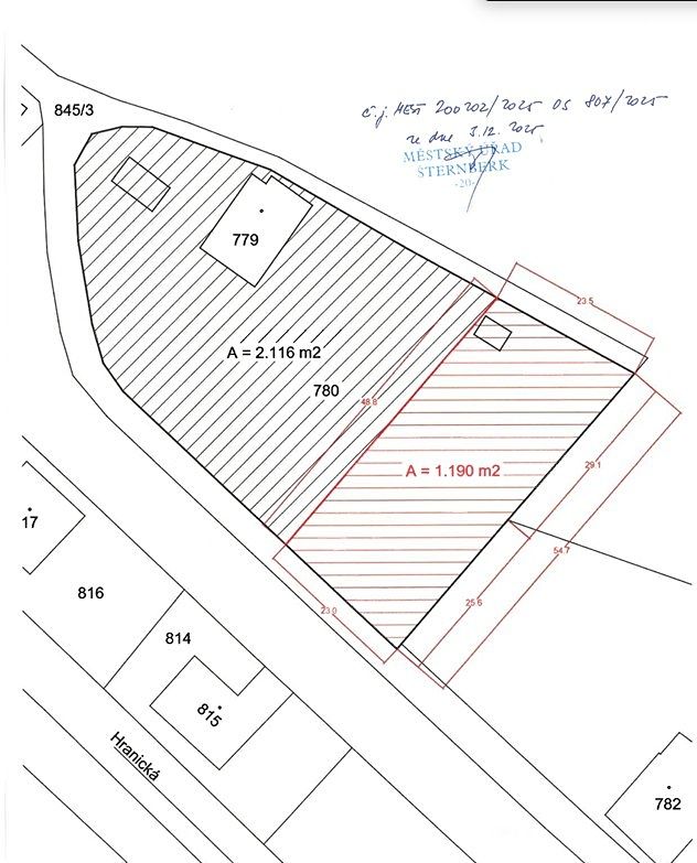 Prodej stavebního pozemku 1190 m² – fotografie 3