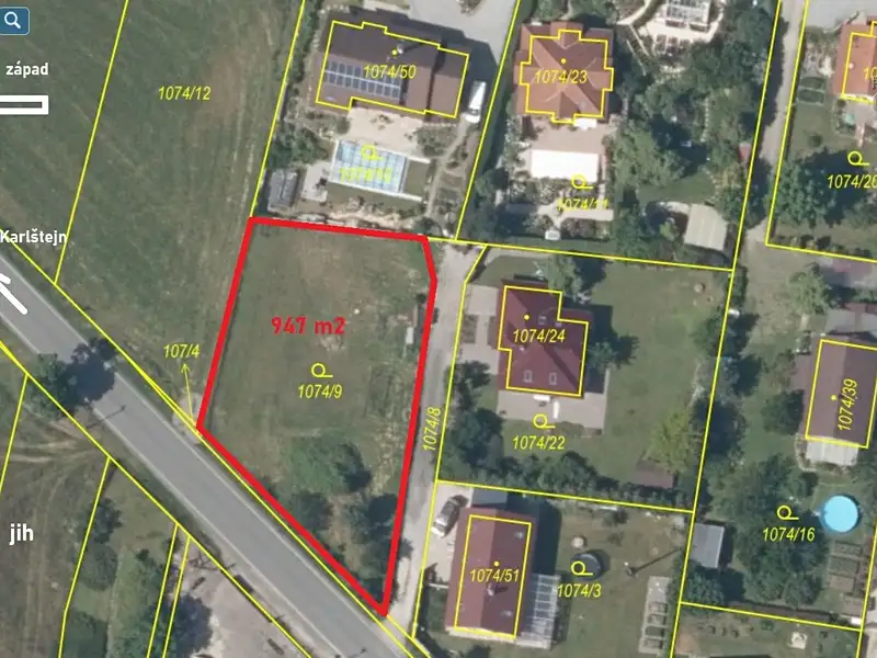 Prodej stavebního pozemku 947 m², Hlásná Třebaň – náhled fotky 1