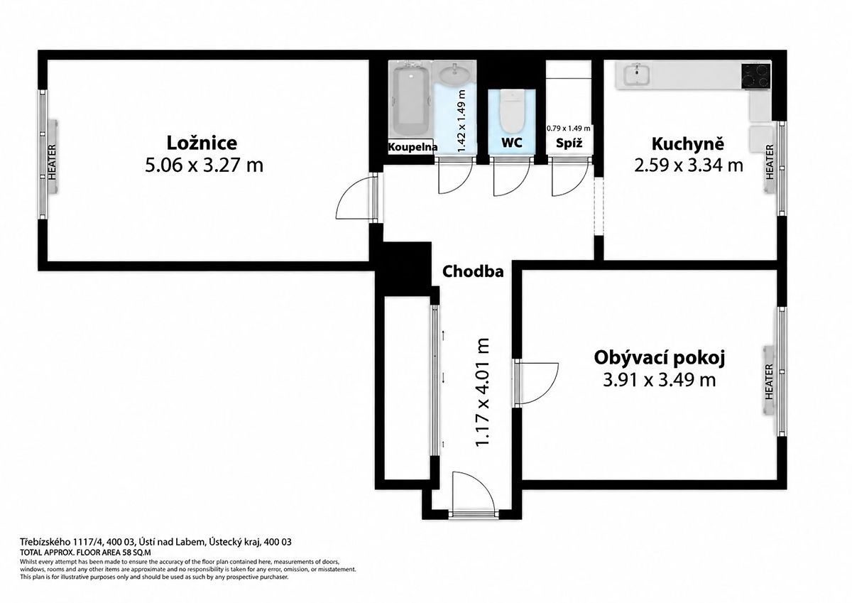 Prodej bytu 2+1 59 m² – fotografie 4