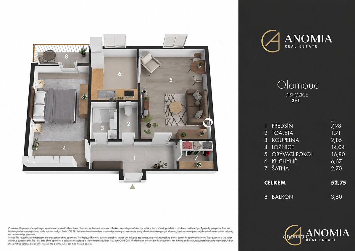 Prodej bytu 2+1 52 m² – fotografie 5