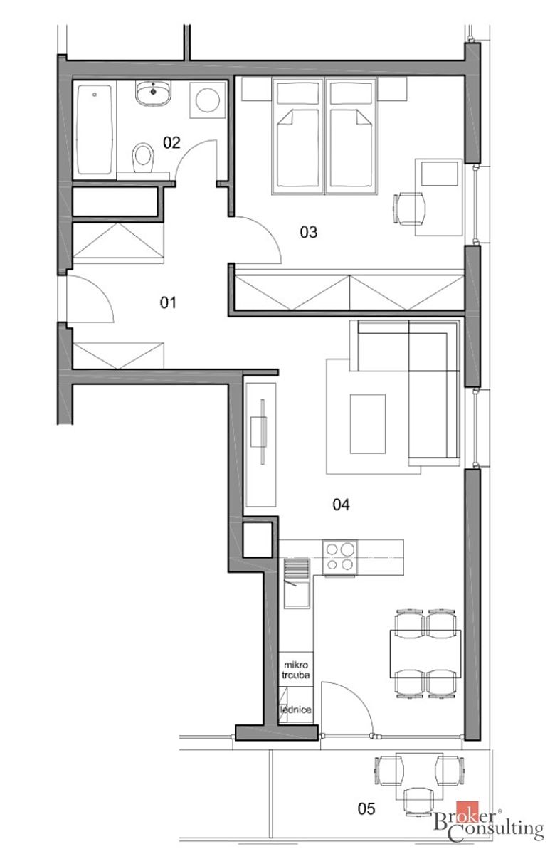 Pronájem bytu 2+kk 62 m² – fotografie 2