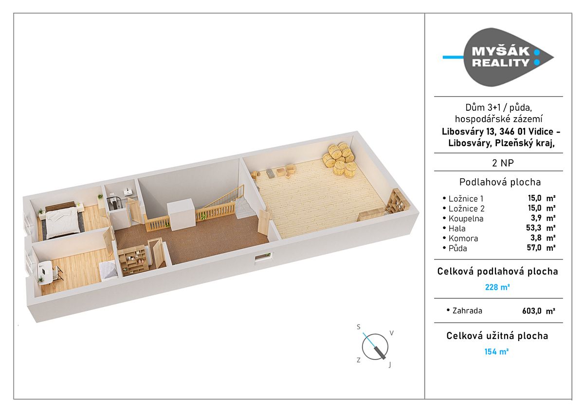 Prodej chalupy 154 m², pozemek 747 m² – fotografie 3