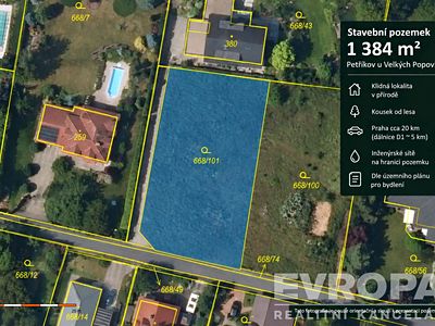 Prodej stavebního pozemku 1384 m²