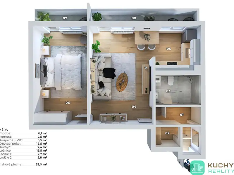 Prodej bytu 2+1 63 m², Osek – náhled fotky 2