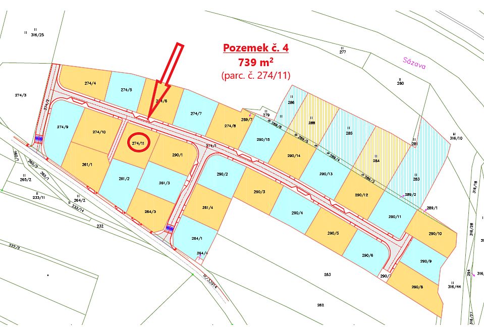 Prodej stavebního pozemku 739 m² – fotografie 4