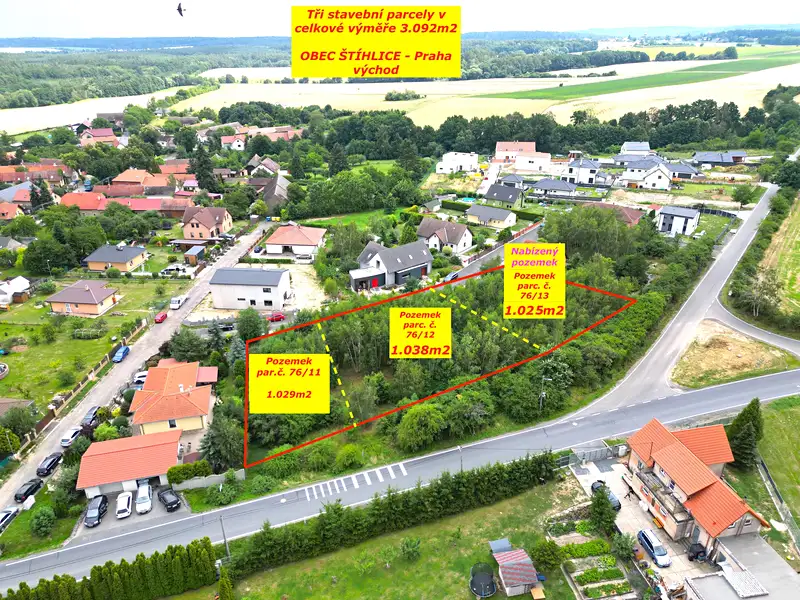 Prodej stavebního pozemku 1025 m², Štíhlice – náhled fotky 1