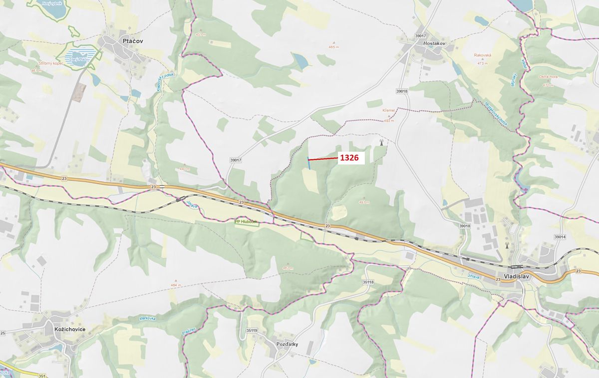 Dražba lesa 1403 m², Vladislav – fotka 1 z 3