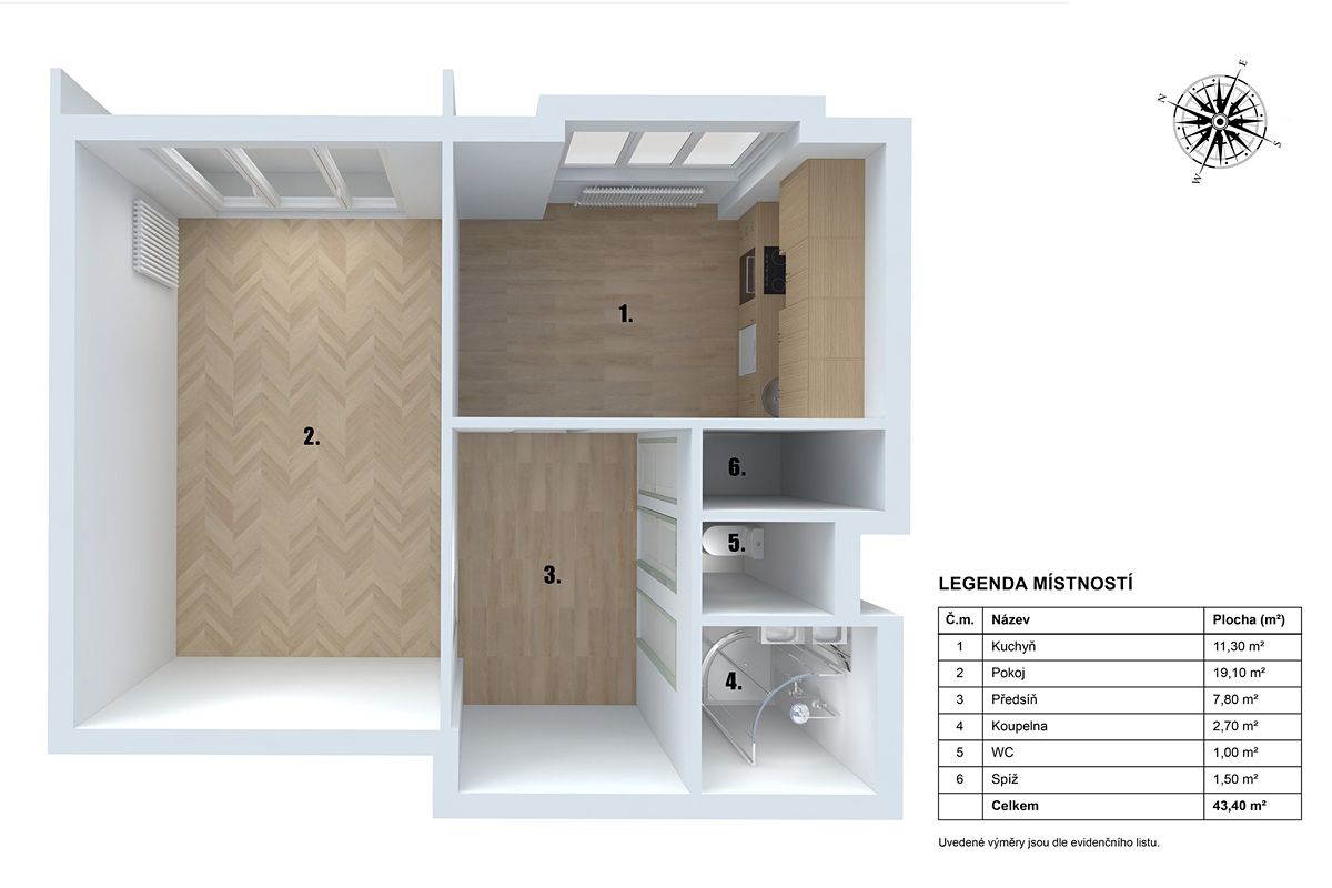 Pronájem bytu 1+1 43 m² – fotografie 5