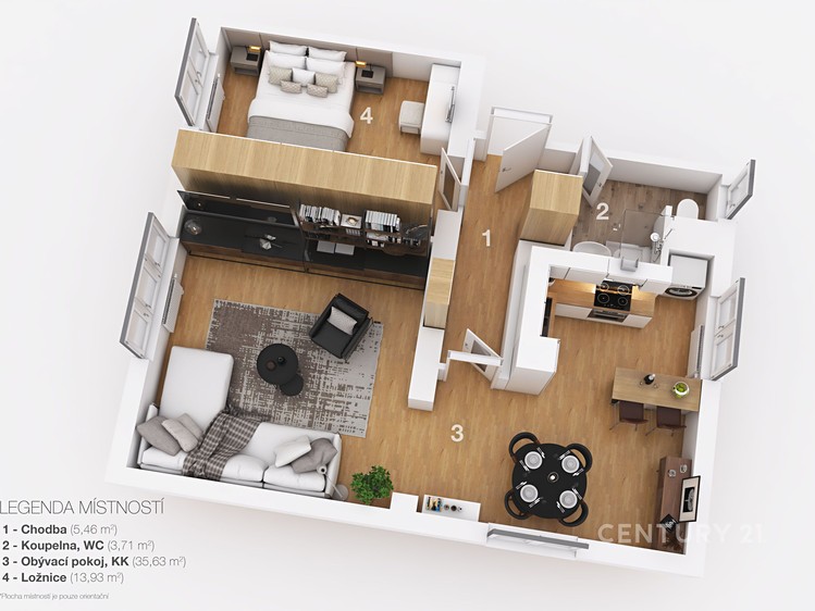 Квартира 2+kk в оренду, 66 м² (3 з 16)