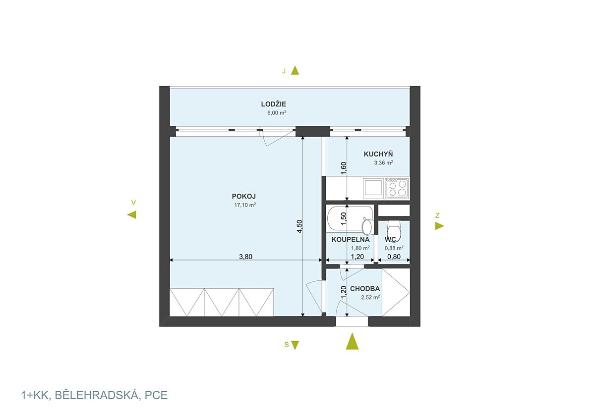 Pronájem bytu 1+kk 32 m² – fotografie 3