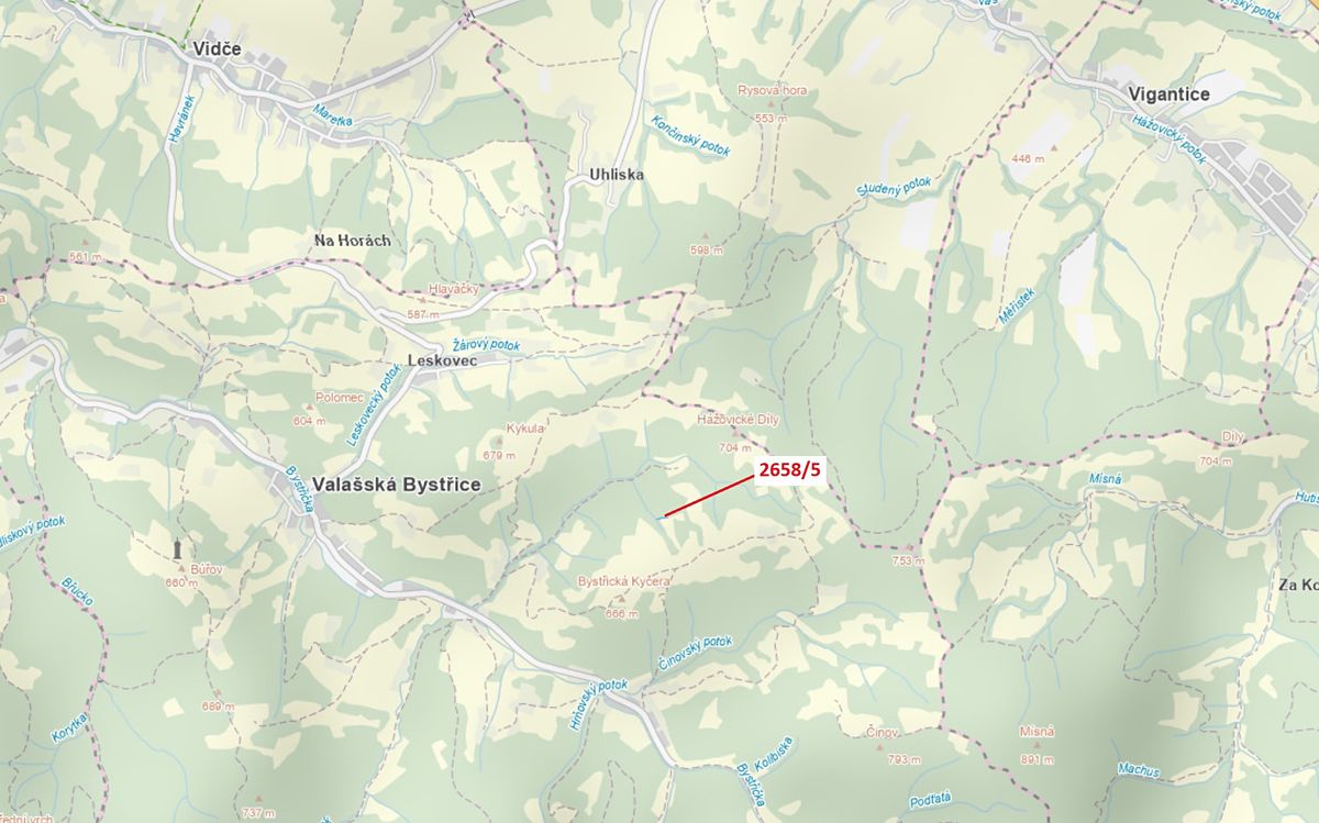 Dražba pozemku 216 m², Valašská Bystřice – fotka 1 z 3