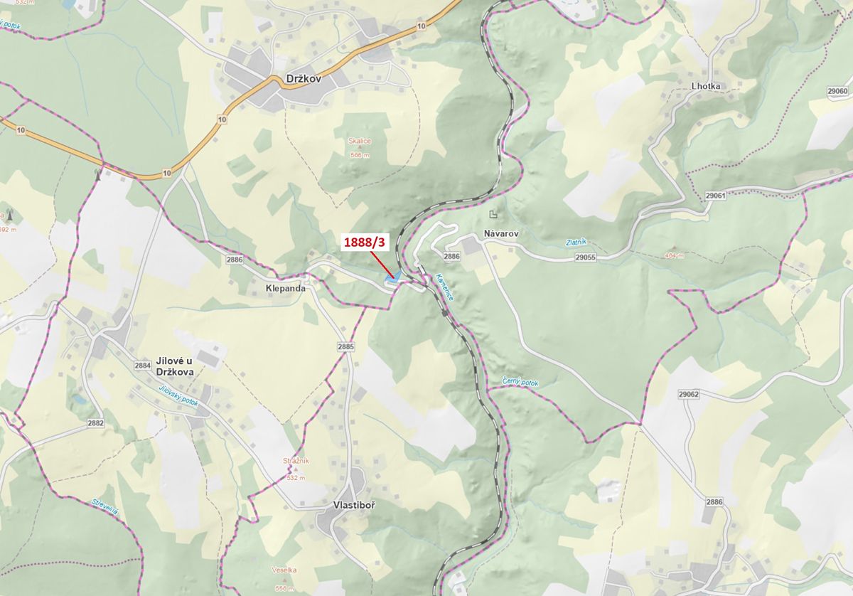 Dražba lesa 3360 m², Držkov – fotka 1 z 3