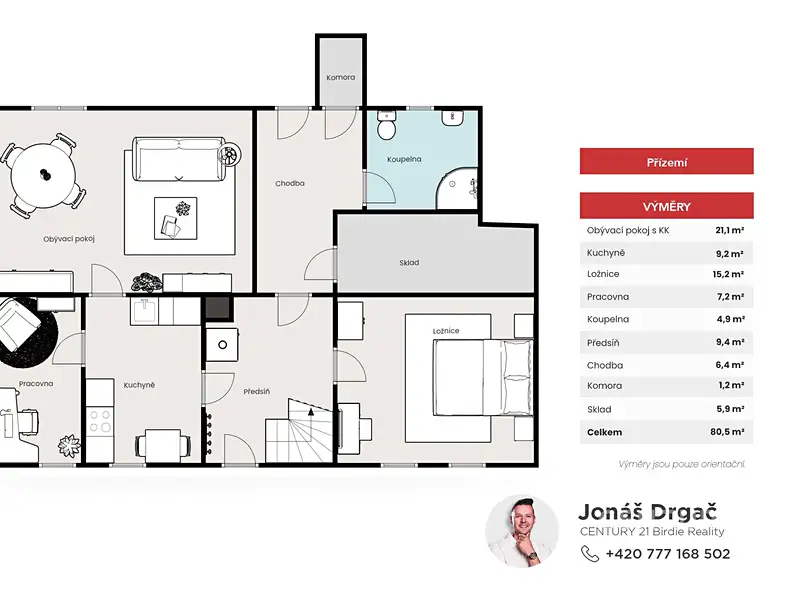 Prodej rodinného domu 170 m², pozemek 1606 m², Višňová – náhled fotky 3