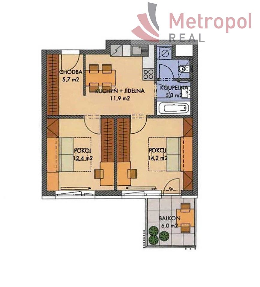 Prodej bytu 2+kk 51 m² – fotografie 2