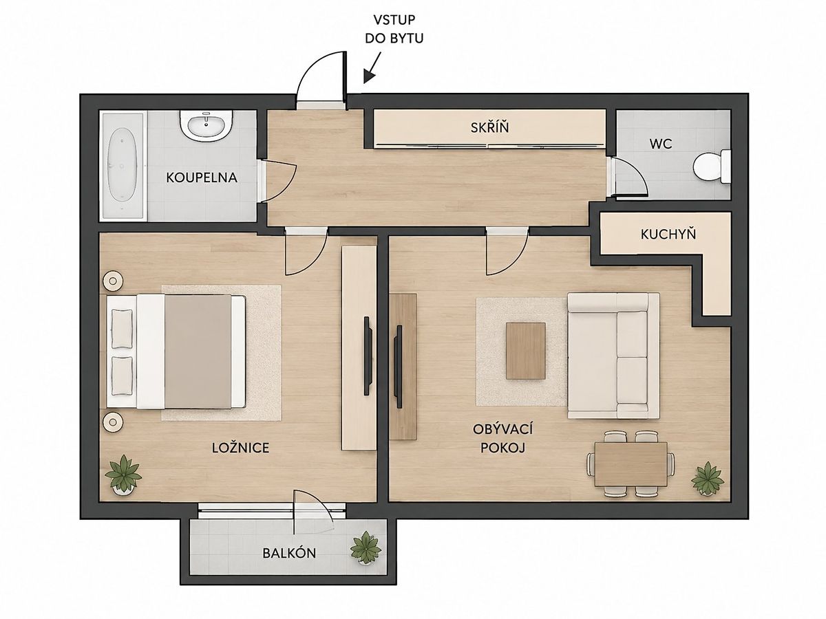Prodej bytu 2+kk 48 m² – fotografie 3