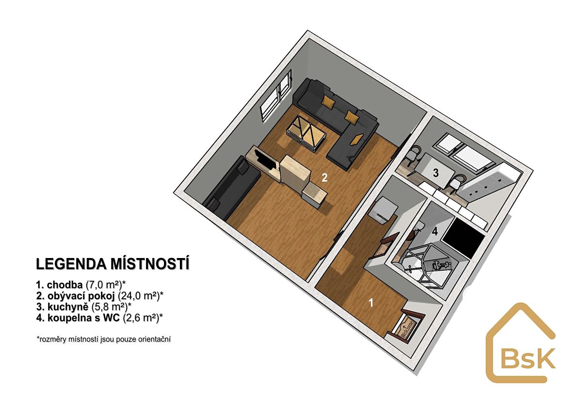 Prodej bytu 1+1 40 m² – fotografie 3