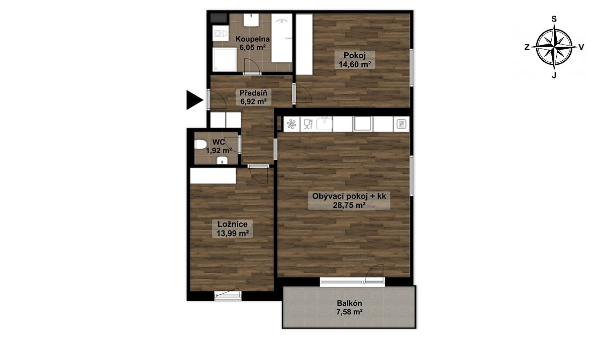 Prodej bytu 3+kk 72 m² – fotografie 4