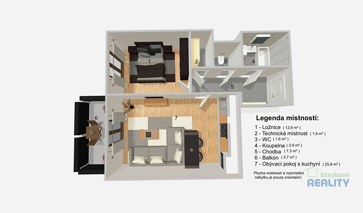Prodej bytu 2+kk 54 m² – fotografie 3