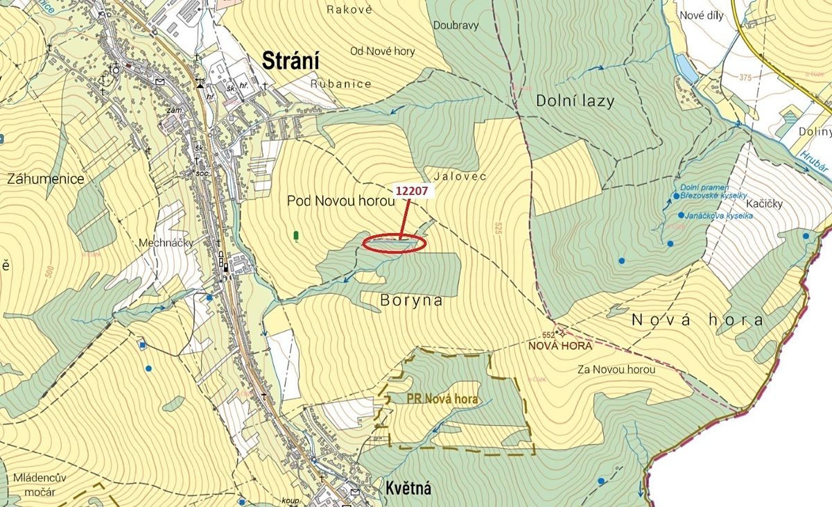 Dražba lesa 1163 m², Strání – fotka 1 z 3