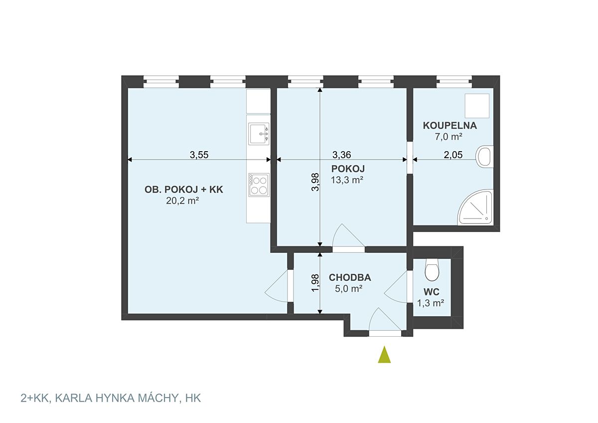 Prodej bytu 2+kk 44 m² – fotografie 3
