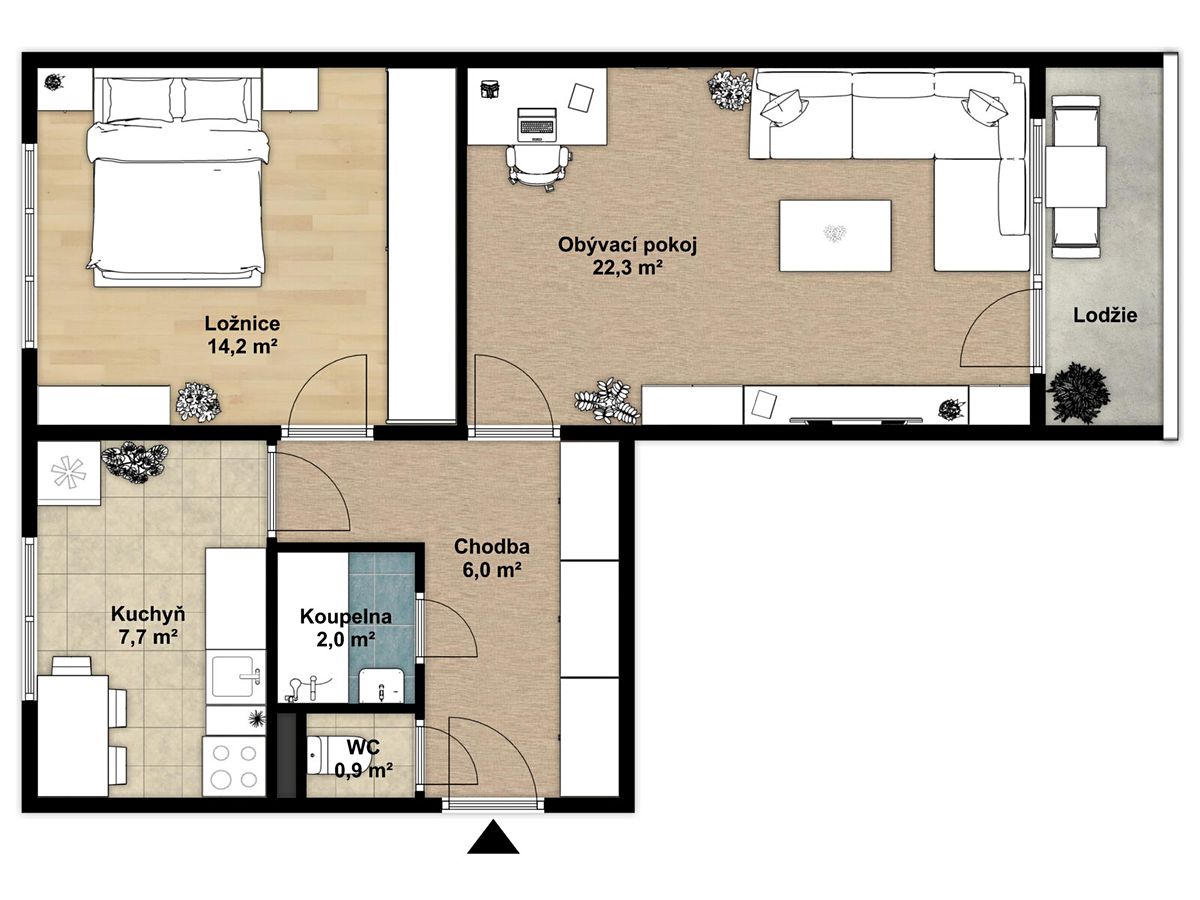 Prodej bytu 2+1 57 m² – fotografie 3