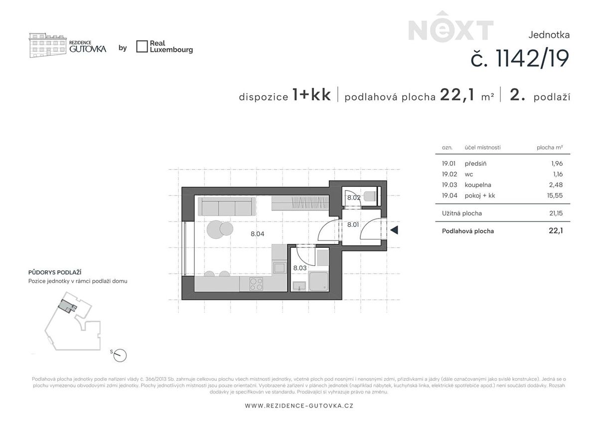 Prodej bytu 1+kk 22 m² – fotografie 3
