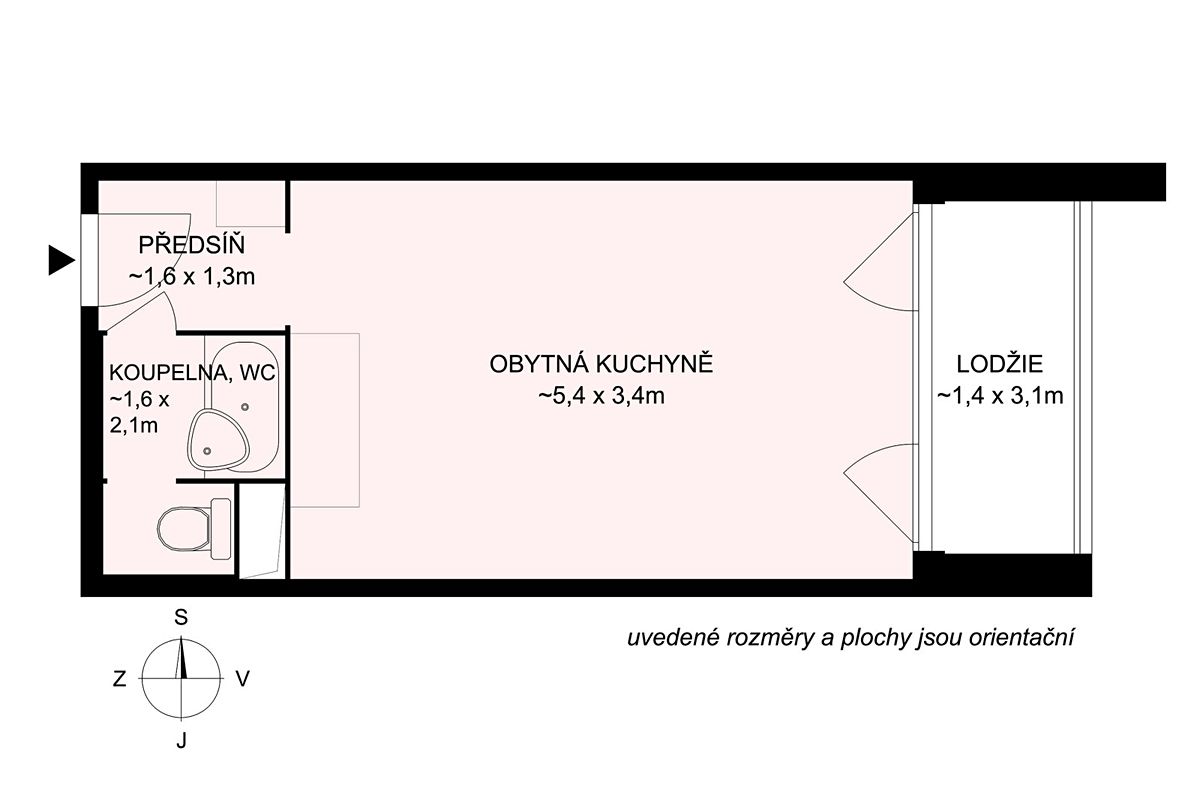 Pronájem bytu 1+kk 29 m² – fotografie 4
