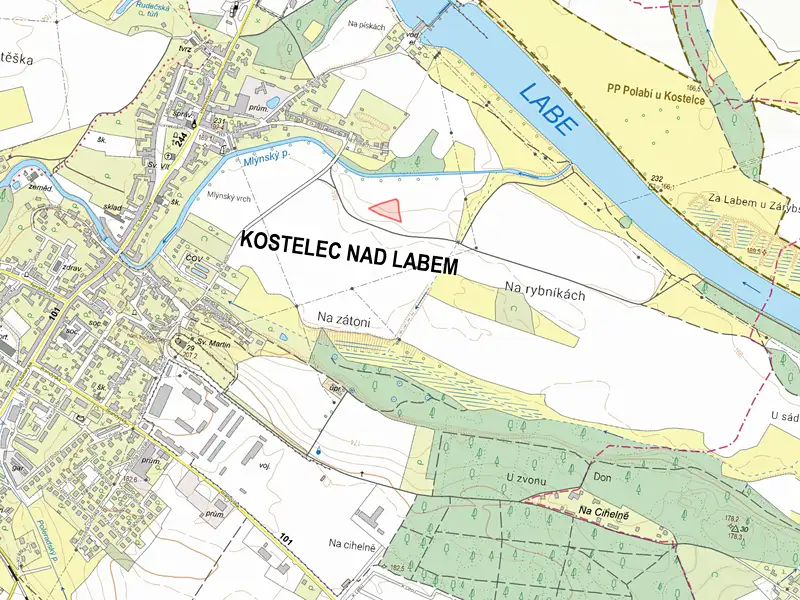 Prodej pole 3108 m², Kostelec nad Labem – náhled fotky 2