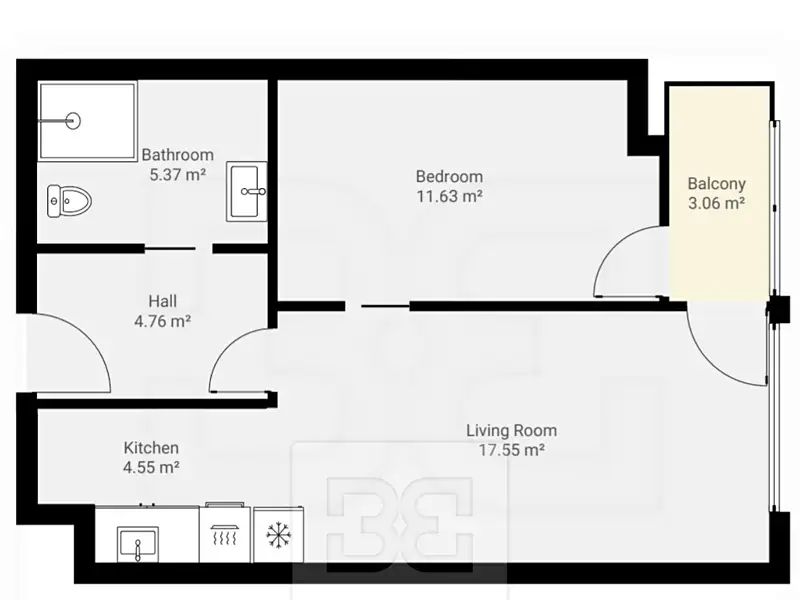 Pronájem bytu 2+kk 43 m², Praha – náhled fotky 3