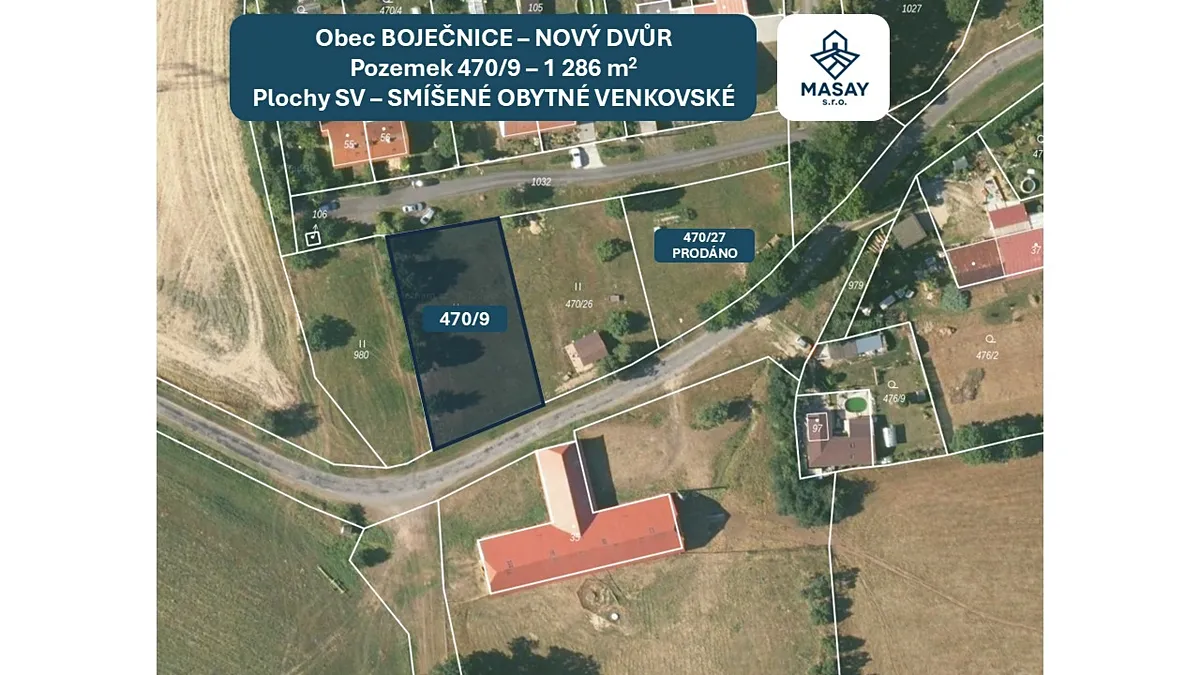 Prodej stavebního pozemku 1286 m²