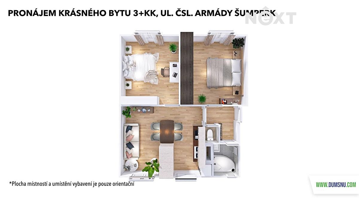 Pronájem bytu 3+kk 63 m² – fotografie 3