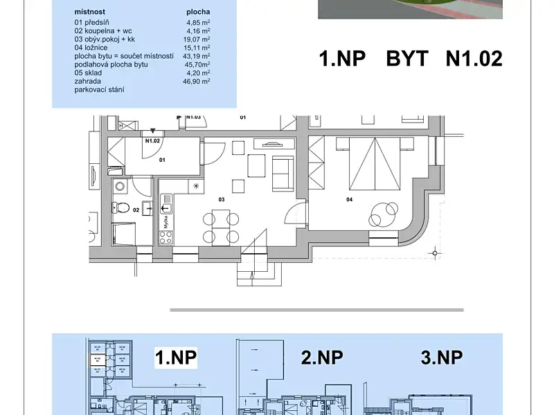 Prodej bytu 2+kk 45 m², Třemošná – náhled fotky 3