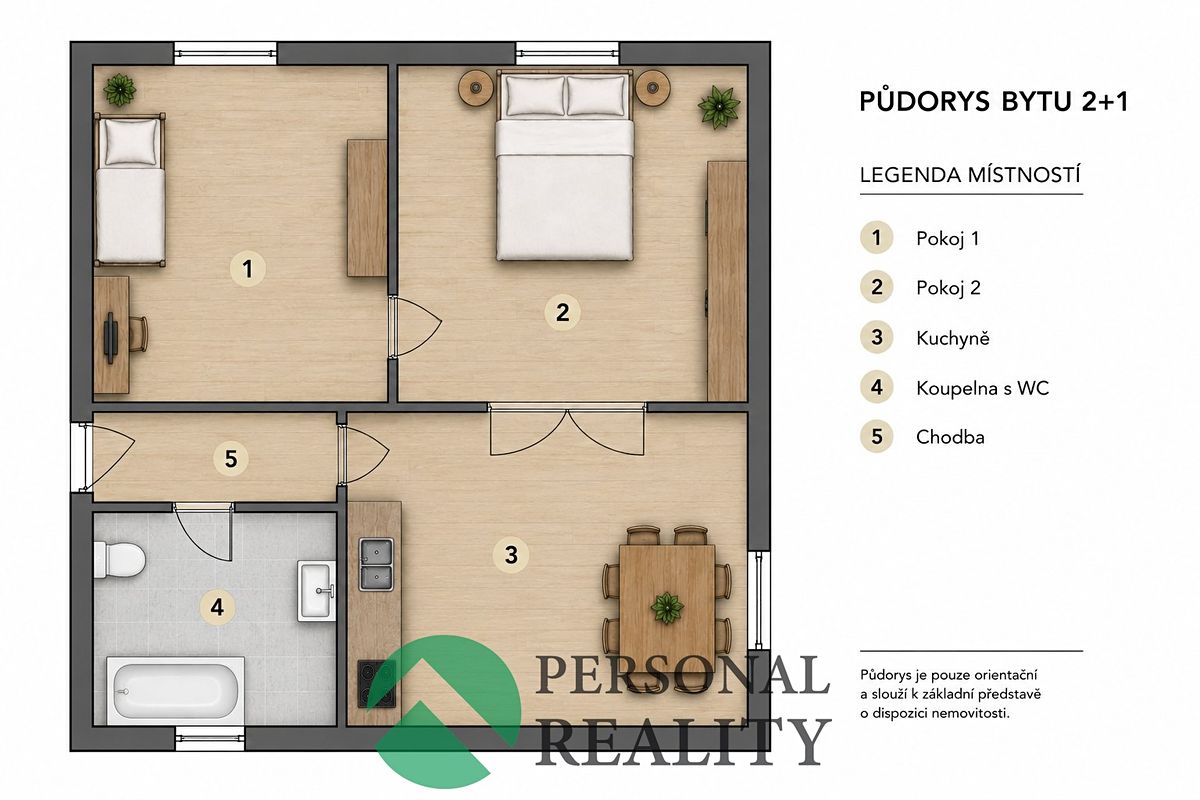 Prodej bytu 2+1 49 m² – fotografie 3