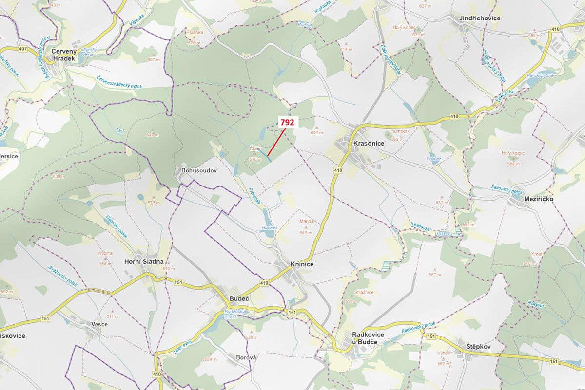 Dražba lesa 5706 m², Knínice – fotka 1 z 3