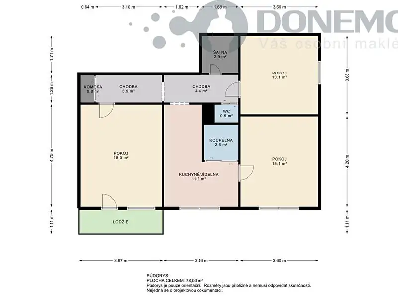 Pronájem bytu 3+1 71 m², Olomouc – náhled fotky 2