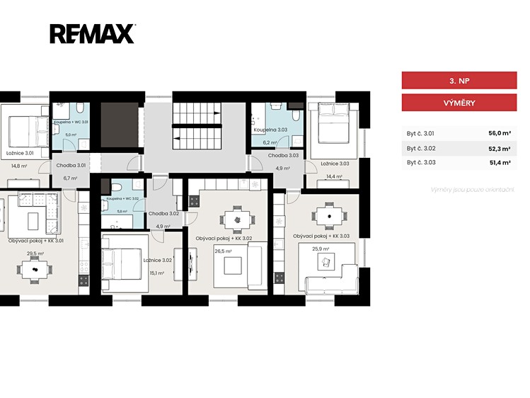 Квартира 2+kk на продаж, 52 м² (6 з 9)