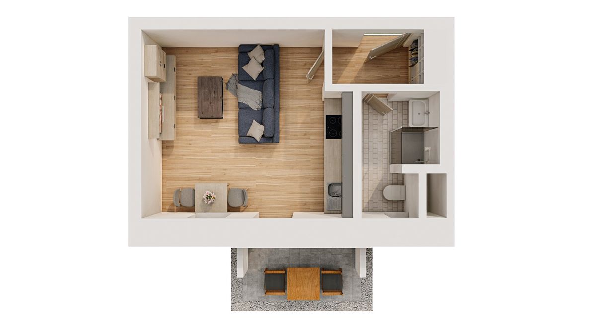 Pronájem bytu 1+kk 33 m² – fotografie 4