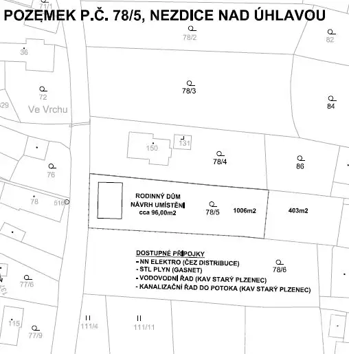 Prodej stavebního pozemku 1006 m², Nezdice – náhled fotky 3