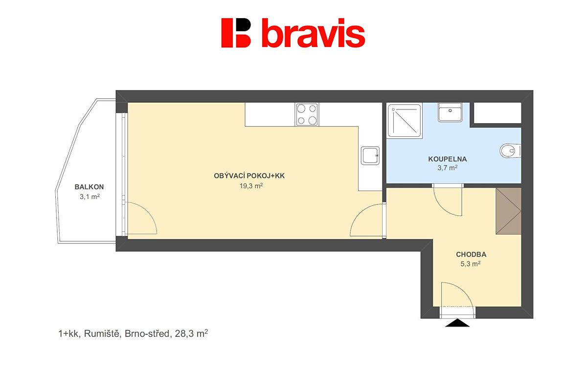 Pronájem bytu 1+kk 30 m² – fotografie 5