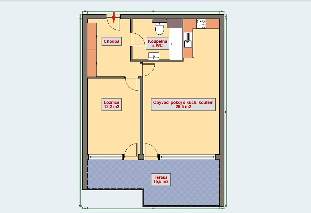 Prodej bytu 2+kk 52 m² – fotografie 3