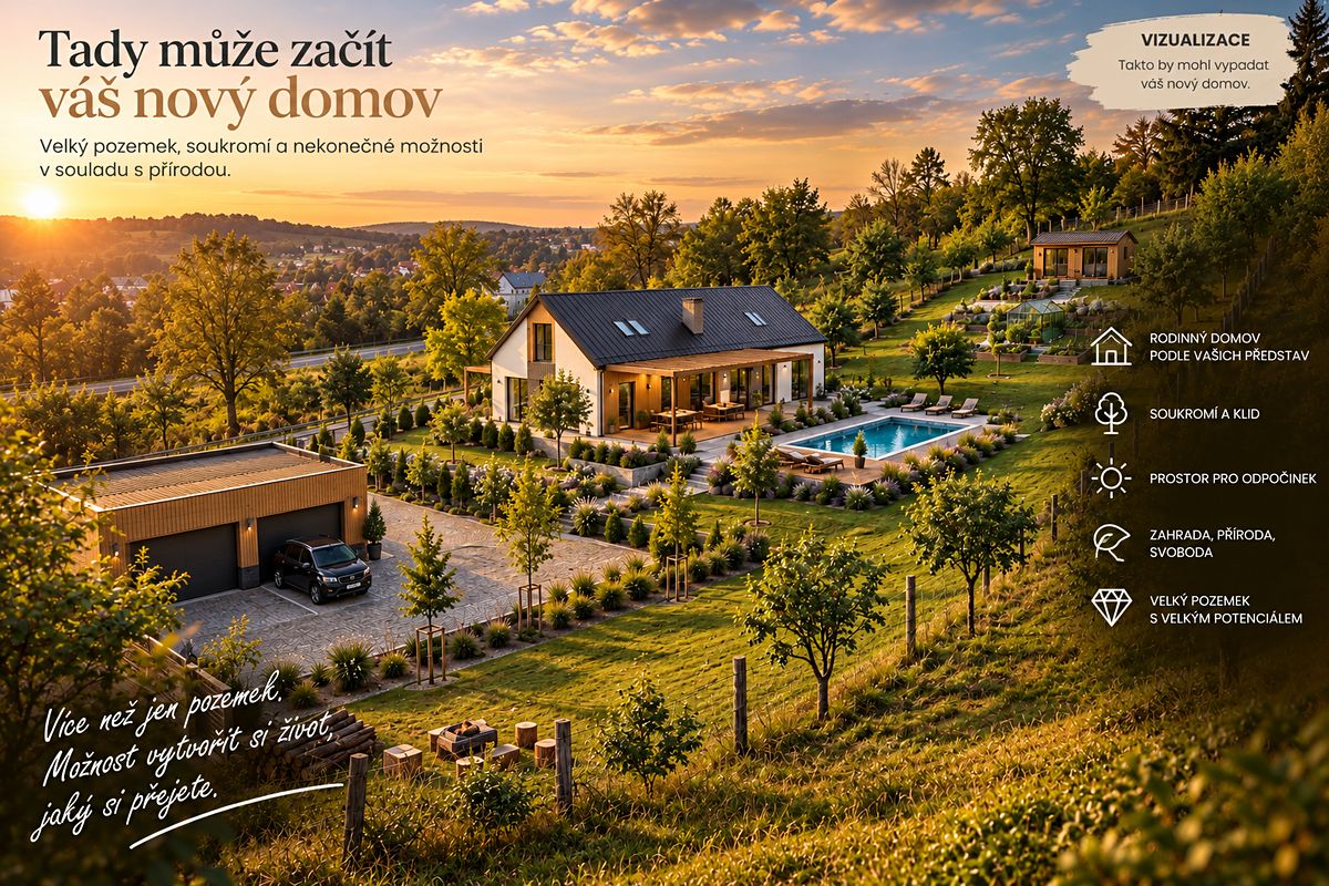 Prodej stavebního pozemku 2603 m², Lípa – fotka 1 z 3