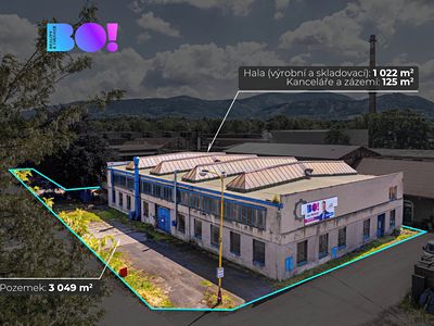 Prodej výrobní haly, prostoru 1147 m²