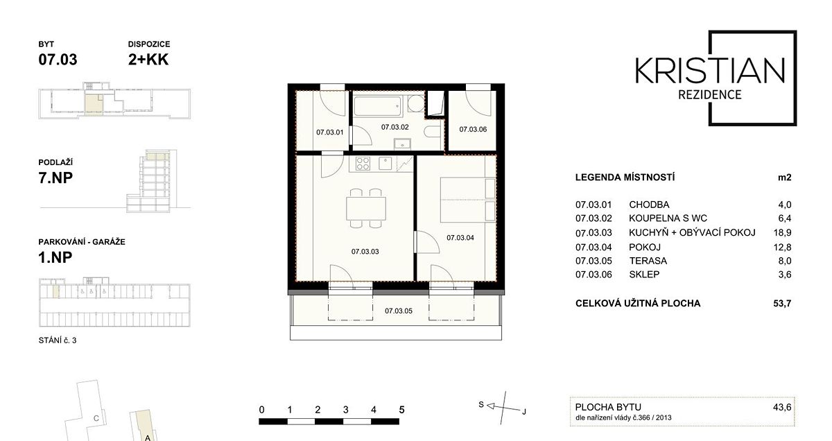 Prodej bytu 2+kk 44 m² – fotografie 3