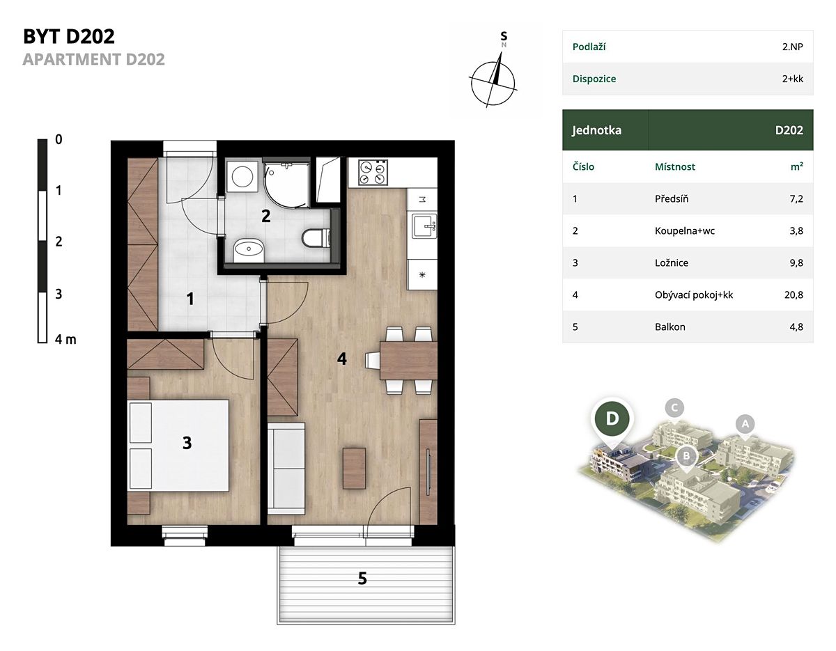 Prodej bytu 2+kk 44 m² – fotografie 5