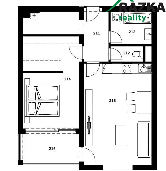Prodej bytu 2+1 64 m², Klatovy – náhled fotky 3