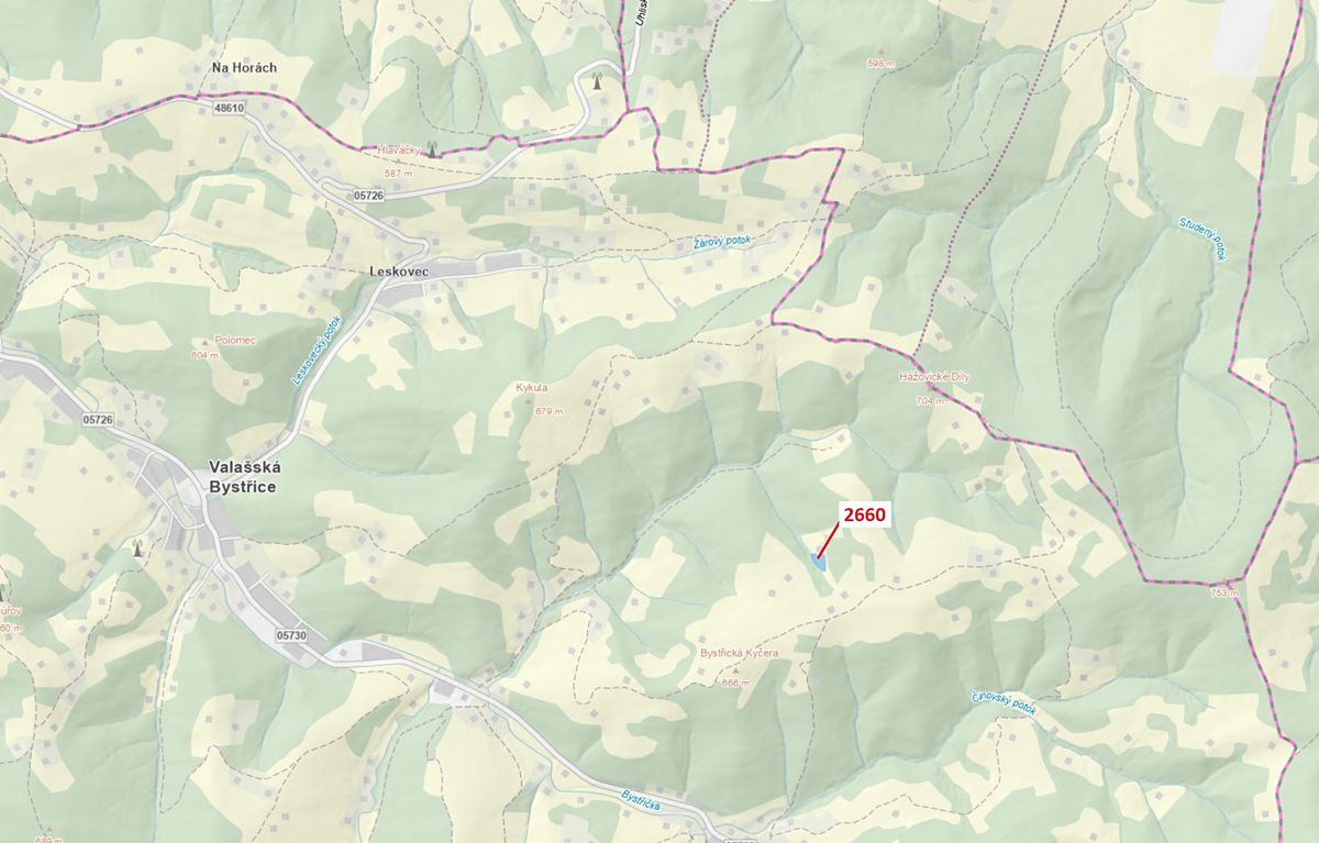 Dražba louky 2510 m², Valašská Bystřice – fotka 1 z 3